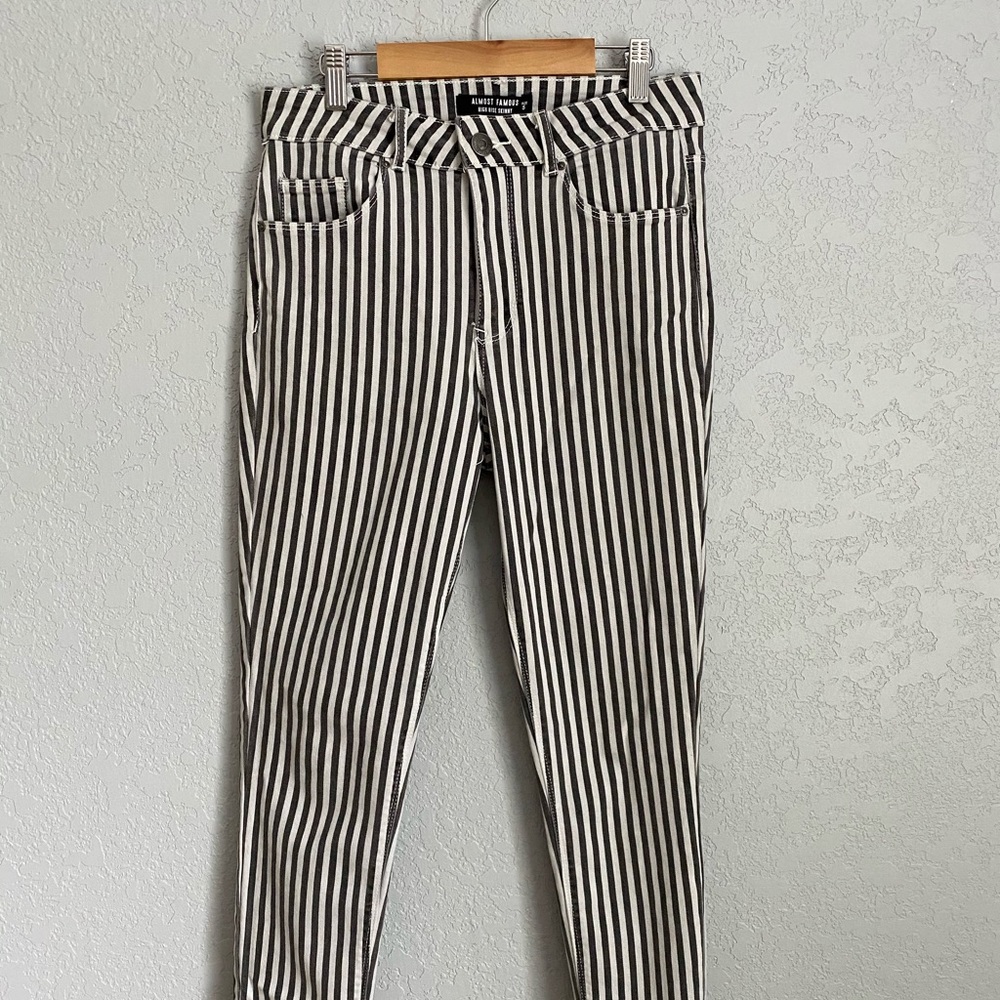 Striped skinny jeans